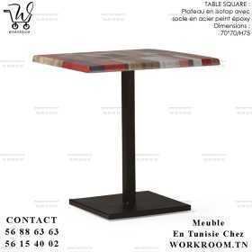 TABLE SQUARE ISOTOP OU HPL CARRÉE 70/70 CM EN TUNISIE

Table en isotop / HPL avec socle en acier peint