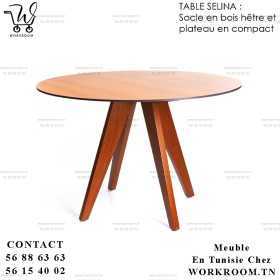 TABLE SELINA PANNEAU COMPACT EN TUNISIE

Table selina : socle en bois hêtre et plateau en compact
