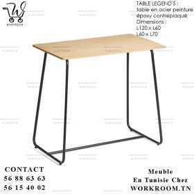 TABLE HAUTE LEGEND’S TUNISIE

Table en acier peinture epoxy contre plaqué