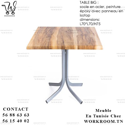 TABLE BIG PLATEAU ISOTOP EN TUNISIE

Table BIG : socle en acier, peinture époxy avec panneau en isotop