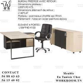 BUREAU PRESTIGE AVEC RETOUR Bois Stratifié EN TUNISIE BUREAU PAS CHER EN TUNIS TUNISIE CHEZ WORKROOM TN
BUREAU PRESTIGE AVEC RETOUR Bois Stratifié EN TUNISIE