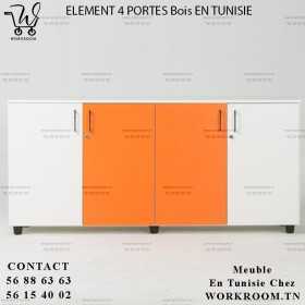 RANGEMENT EN BOIS PAS CHER EN TUNIS TUNISIE CHEZ WORKROOM TN
ELEMENT 4 PORTES Bois EN TUNISIE