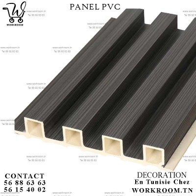 PANEL PVC effet bois noir HABILLAGE MURAL EN TUNISIE

Intérieur: 2,9M*0.17 PVC