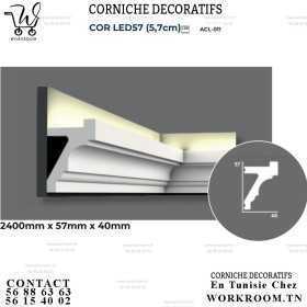 CORNICHE PVC DECORATIF CACHE LED PVC EN TUNISIE REF ACL-011 CORNICHE PVC DECORATIF CACHE LED PVC EN TUNISIE REF ACL-011