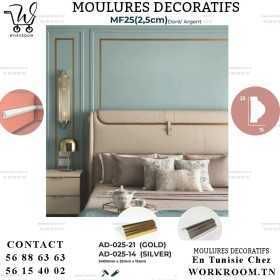 MOULURE PVC DÉCORATIVE Argenté EN TUNISIE REF AD-025-14