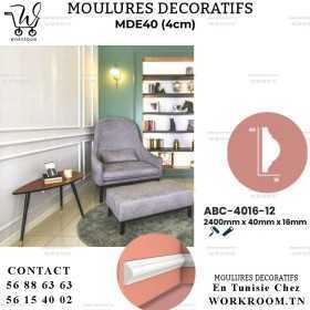 MOULURE PVC DÉCORATIVE BLANC EN TUNISIE REF ABC-4016-12