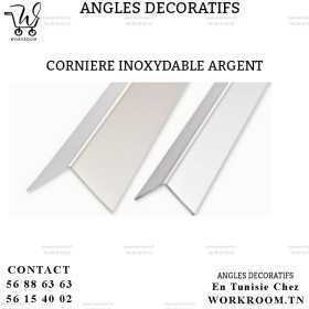 CORNIERE PVC DÉCORATIVE INOXYDABLE ARGENT 3 CM EN TUNISIE CORNIERE PVC DÉCORATIVE INOXYDABLE ARGENT 2 CM EN TUNISIE