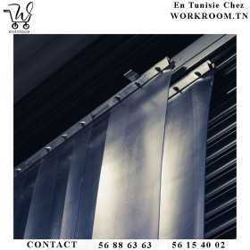 Rideau Lanière Plastique PVC Avec Charniere et Support inox Sur Devis