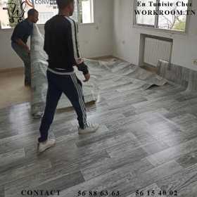 MOQUETTE PVC ep 2 mm Gris Effet Parquet TUNISIE MOQUETTE PVC ep 2 mm Gris Effet Parquet TUNISIE