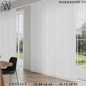 STORE LAMELLES VERTICALES TISSU BLANC STORE LAMELLES VERTICALES TISSU BLANC