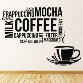 Coffee Types Food Drink Quote Wall Sticker Coffee Types Food Drink Quote Wall Sticker