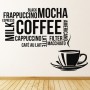 Coffee Types Food Drink Quote Wall Sticker