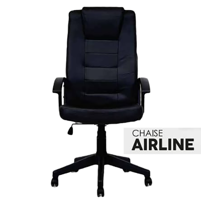 FAUTEUIL DE DIRECTION AIRLINE NOIR SIMILI CUIR