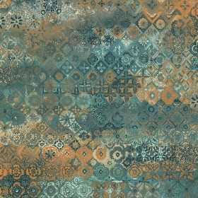PAPIER PEINT MOSAÏQUE ORIENTALE BLEU PERSAN ET BEIGE - 51220301