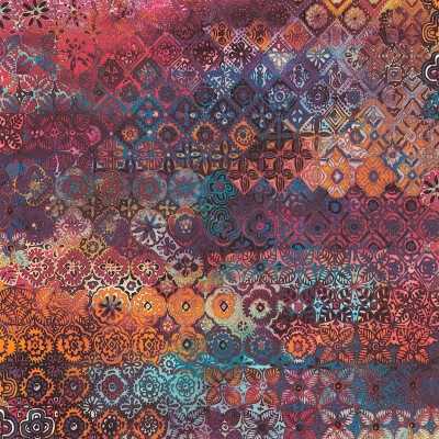 PAPIER PEINT MOSAÏQUE ORIENTALE ROSE PRUNE - 51220303
