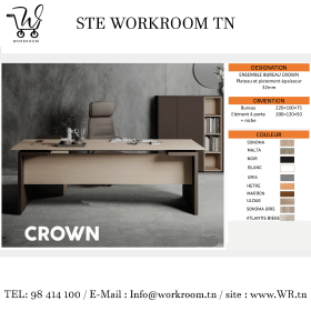 ENSEMBLE BUREAU CROWN Avec Elément Niche BUREAU CROWN Avec Elément 4 Porte et Niche