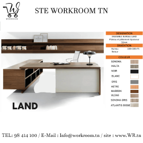 BUREAU LAND AVEC RETOUR ET BLOC DE RANGEMENT BUREAU LAND AVEC RETOUR ET BLOC DE RANGEMENT