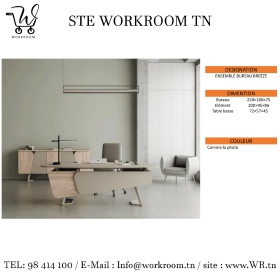 BUREAU BREEZE AVEC ELEMENT ET RETOUR ET TABLE BASSE