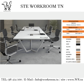 TABLE DE REUNION MODERNE CHEZ WORKROOM TN  EN TUNISIE 
TABLE DE REUNION TUNISIE