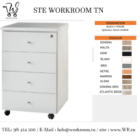 BLOC 4 TIROIRS EN BOIS