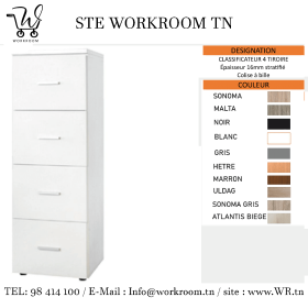 CLASSIFICATEUR 4 TIROIRS EN BOIS