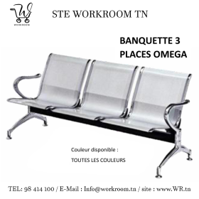 Banquette 3 Places OMEGA Chromée Banquette 3 Places En Tunisie - Confort & Élégance | WorkRoom TN