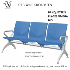 Banquette 3 Places OMEGA BIO Chromée Banquette 3 Places En Tunisie - Confort & Élégance | WorkRoom TN