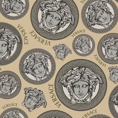 PAPIER PEINT Light Brown Medusa Versace 5 AS Creation