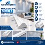 Moulure PVC blanche pour cadre décoratif mural 2 cm × 2,9 m