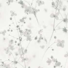 PAPIER PEINT VÉGÉTAL FLORAL BLANC GRIS