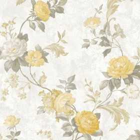 PAPIER PEINT VÉGÉTAL FLEURS CREAM YELLOW