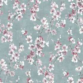 PAPIER PEINT VÉGÉTAL FLEURS ROSE