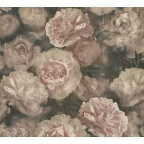 PEINT PEINT VÉGÉTAL FLEURS DE ROSE VINTAGE BRUN