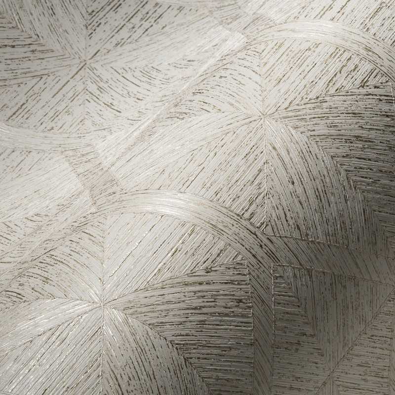 Papier Peint Intissé Crème Géométrique Tadessi – 0,53 X 10,05 M, Collection Carlo