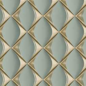 PAPIERS PEINTS 3D GRAPHIQUE DESIGN ONDULÉ VERT D'EAU ET DORÉ