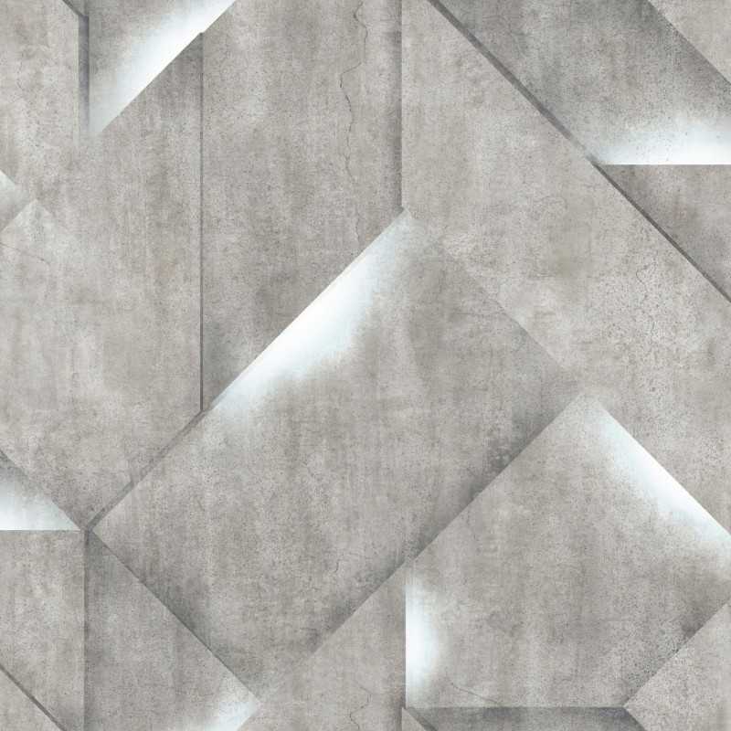papier peint graphique 3D gris clair - papier peint