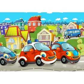 POSTER PHOTO MURAL POUR ENFANT DESSIN ANIMÉ VOITURES POUR BEBE