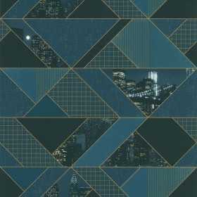 PAPIER PEINT 3D CITY BLEU PAPIER PEINT 3D CITY BLEU