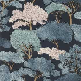 PAPIER PEINT TUNISIE VEGETAL FORÊT ENCHANTÉE BLEU FOND BLEU MARINE PAPIER PEINT TUNISIE VEGETAL FORÊT ENCHANTÉE BLEU FOND BLEU MARINE