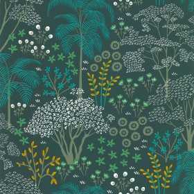 PAPIER PEINT VEGETAL EDEN VERT ÉMERAUDE