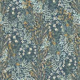 PAPIER PEINT TUNISIE NATURE JARDIN FLEURI JAUNE FOND BLEU