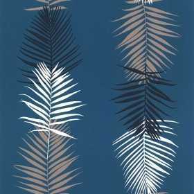 PAPIER PEINT TUNISIE FEUILLE PALME BLEU