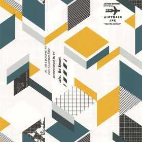 PAPIER PEINT BE SMART TRAVEL MOUTARDE